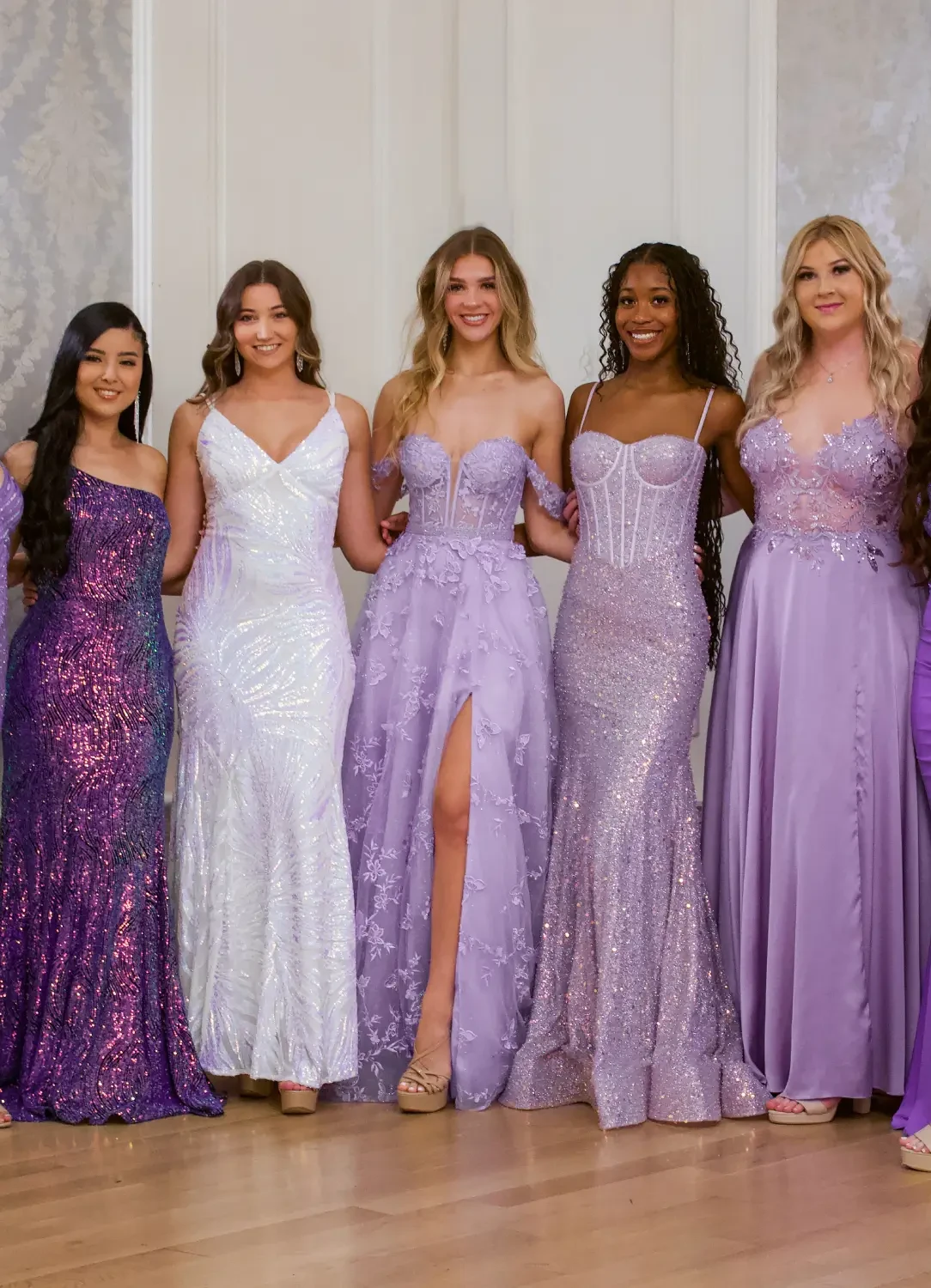 Models wearing a color dresses. Mobile image